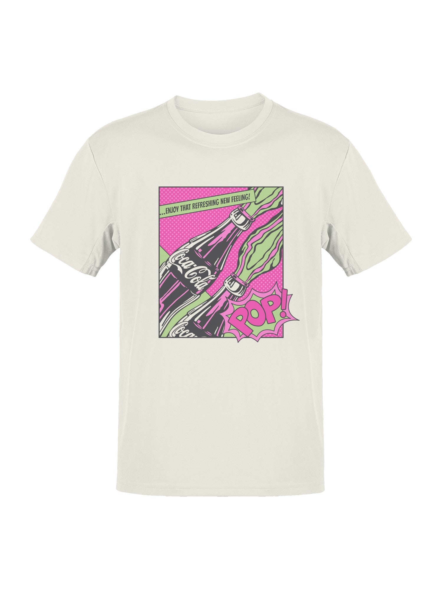 Officially Licensed Coca Cola Retro Pop Art Refreshment Design Men's T-shirt