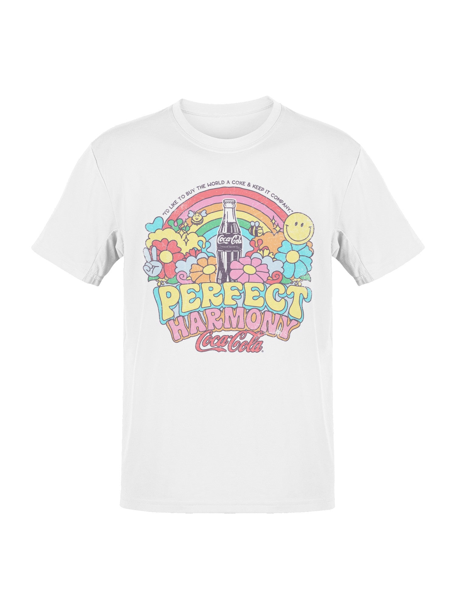 Officially Licensed Coca Cola Perfect Harmony Coke Rainbow Art Men's T-shirt