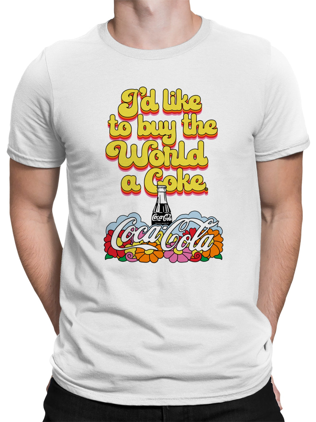 Officially Licensed Coca Cola Buy the World a Coke Retro Design Men's T-shirt