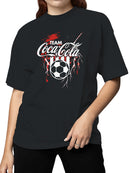 Officially Licensed Coca Cola Team Coca-Cola Soccer Splash Art Women's T-shirt