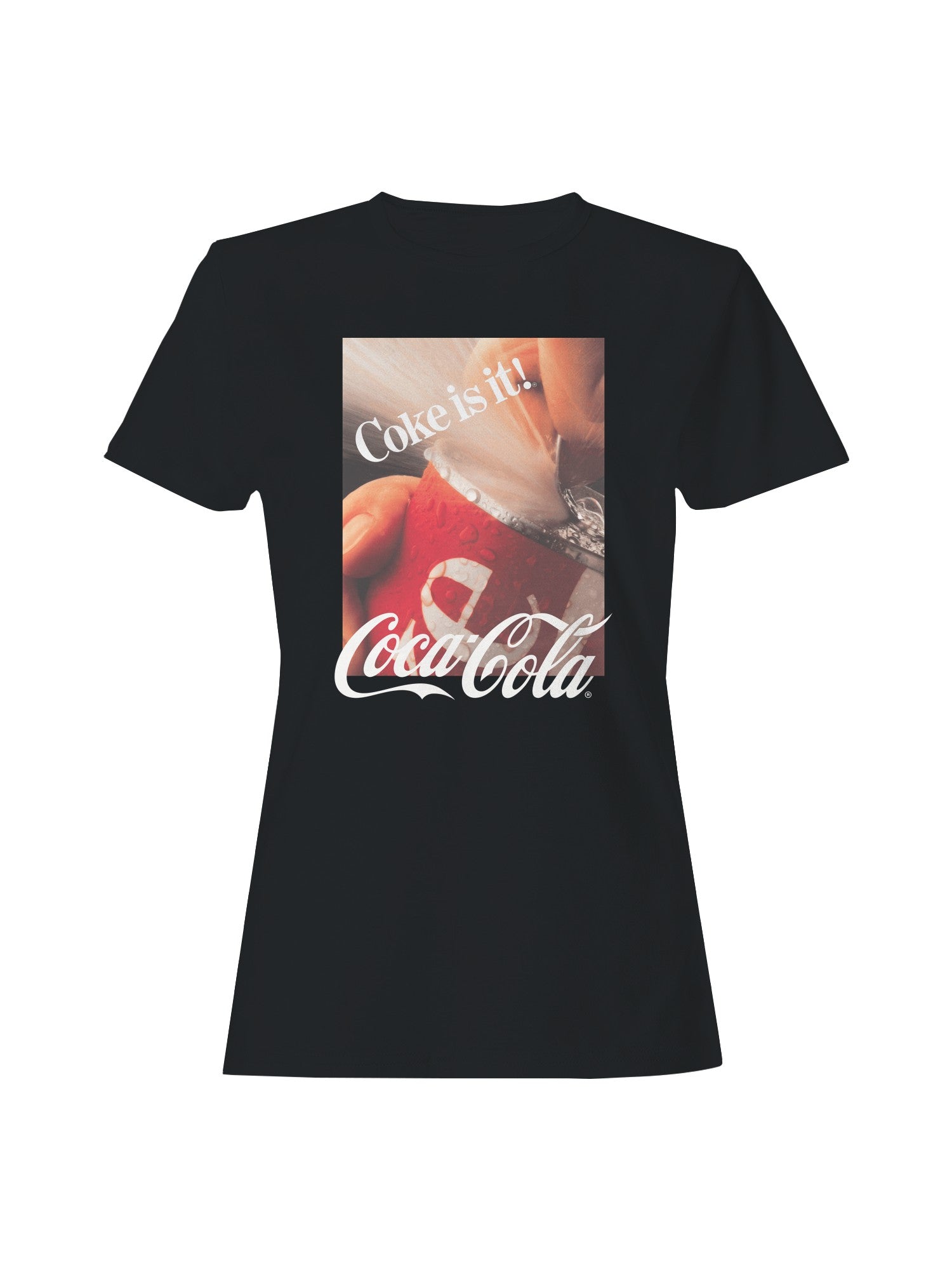 Officially Licensed Coca Cola Coke Is It! Vintage Can Splash Women's T-shirt