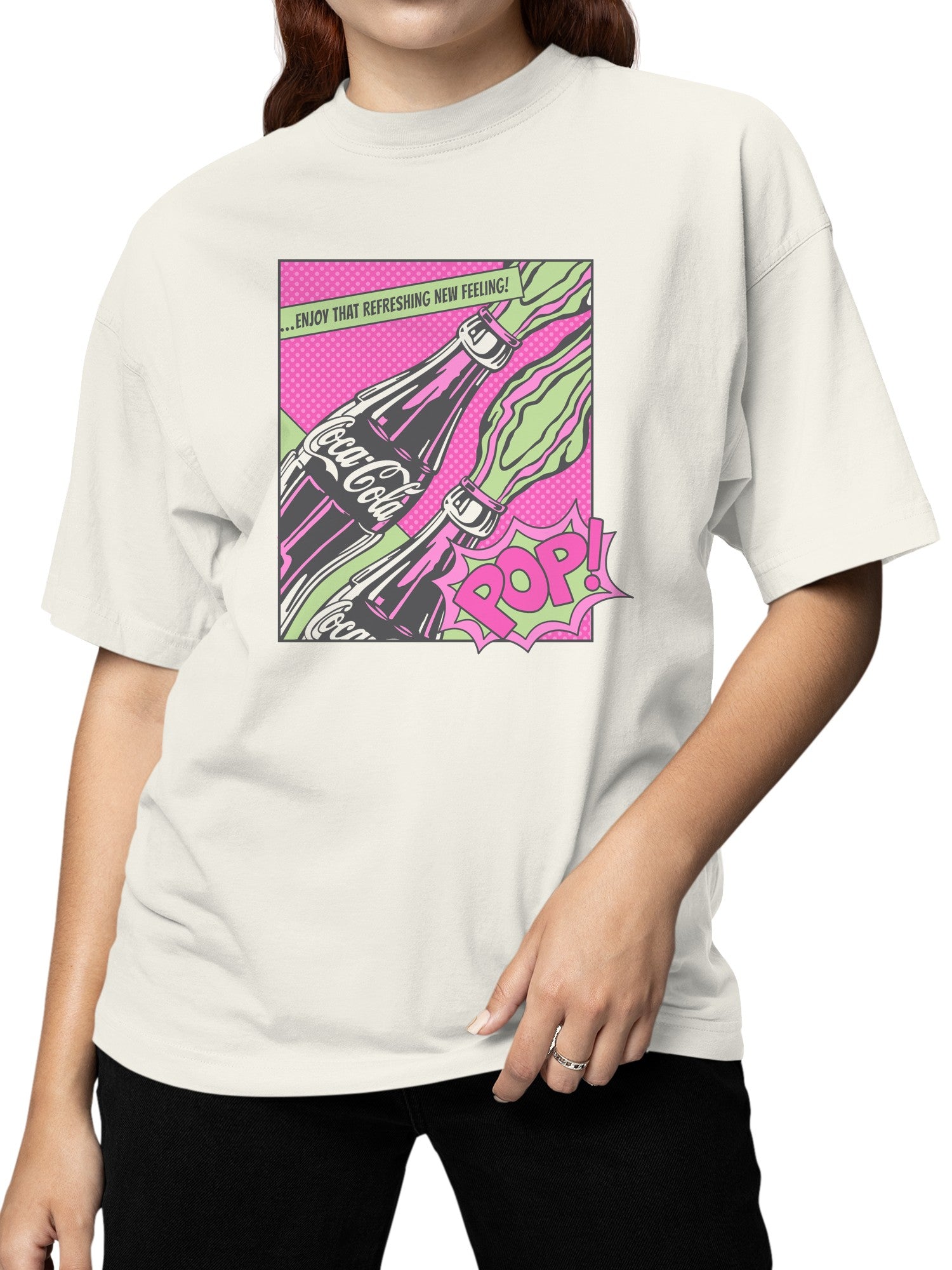 Officially Licensed Coca Cola Retro Pop Art Refreshment Design Women's T-shirt