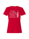 Officially Licensed Coca Cola Perfect Harmony Singing Design Women's T-shirt