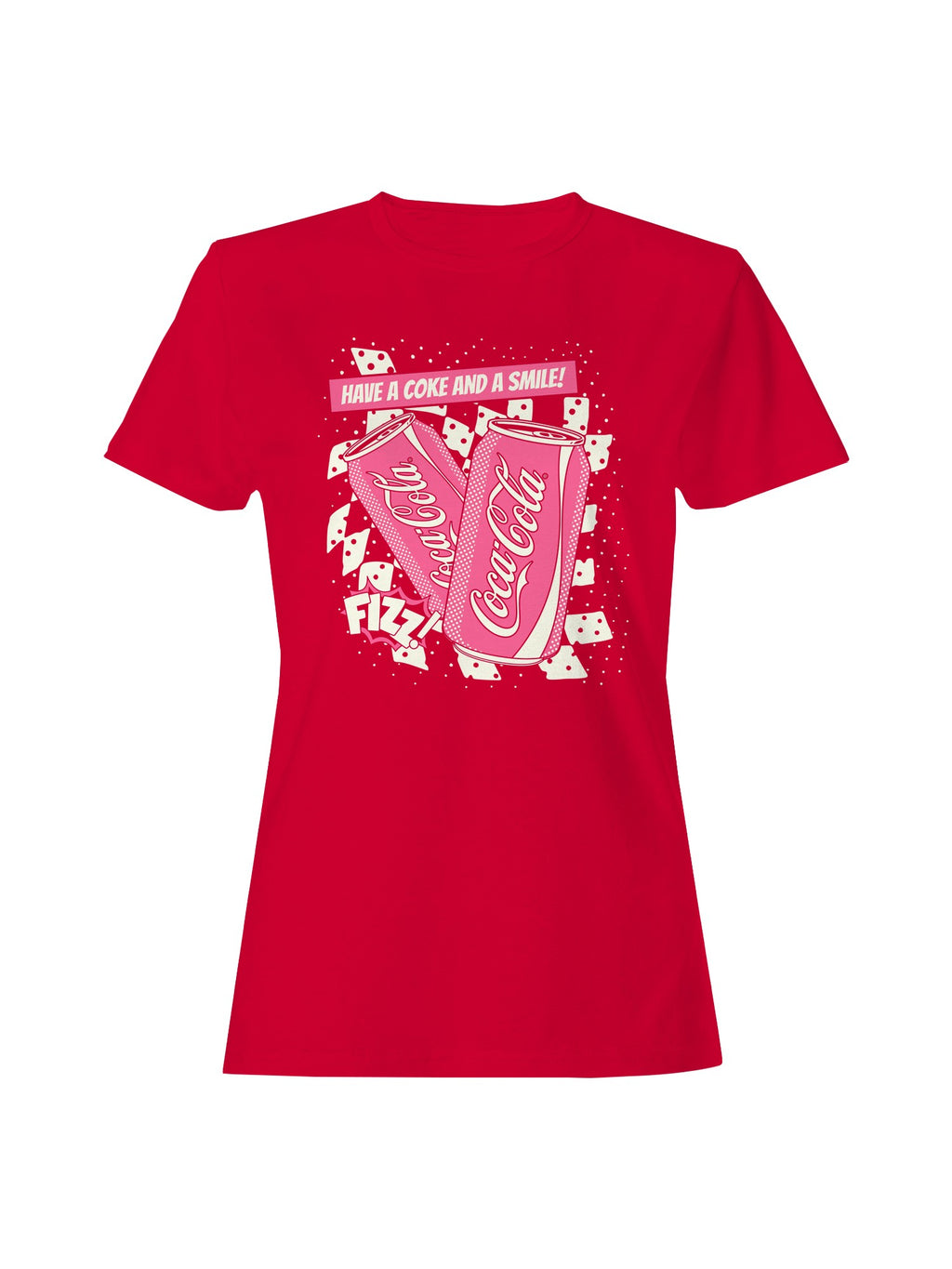 Officially Licensed Coca Cola Retro Pink Soda Pop Art Design Women's T-shirt