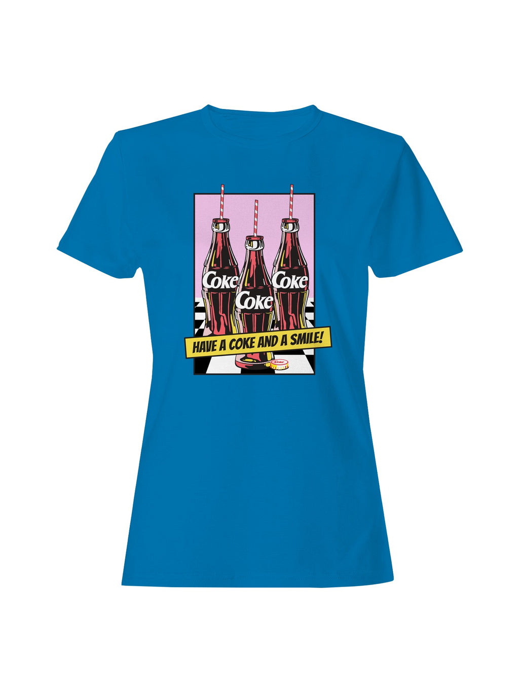 Officially Licensed Coca Cola Retro Coke Bottles with Straws Women's T-shirt