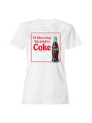 Officially Licensed Coca Cola I'd Like to Buy the World a Coke Women's T-shirt