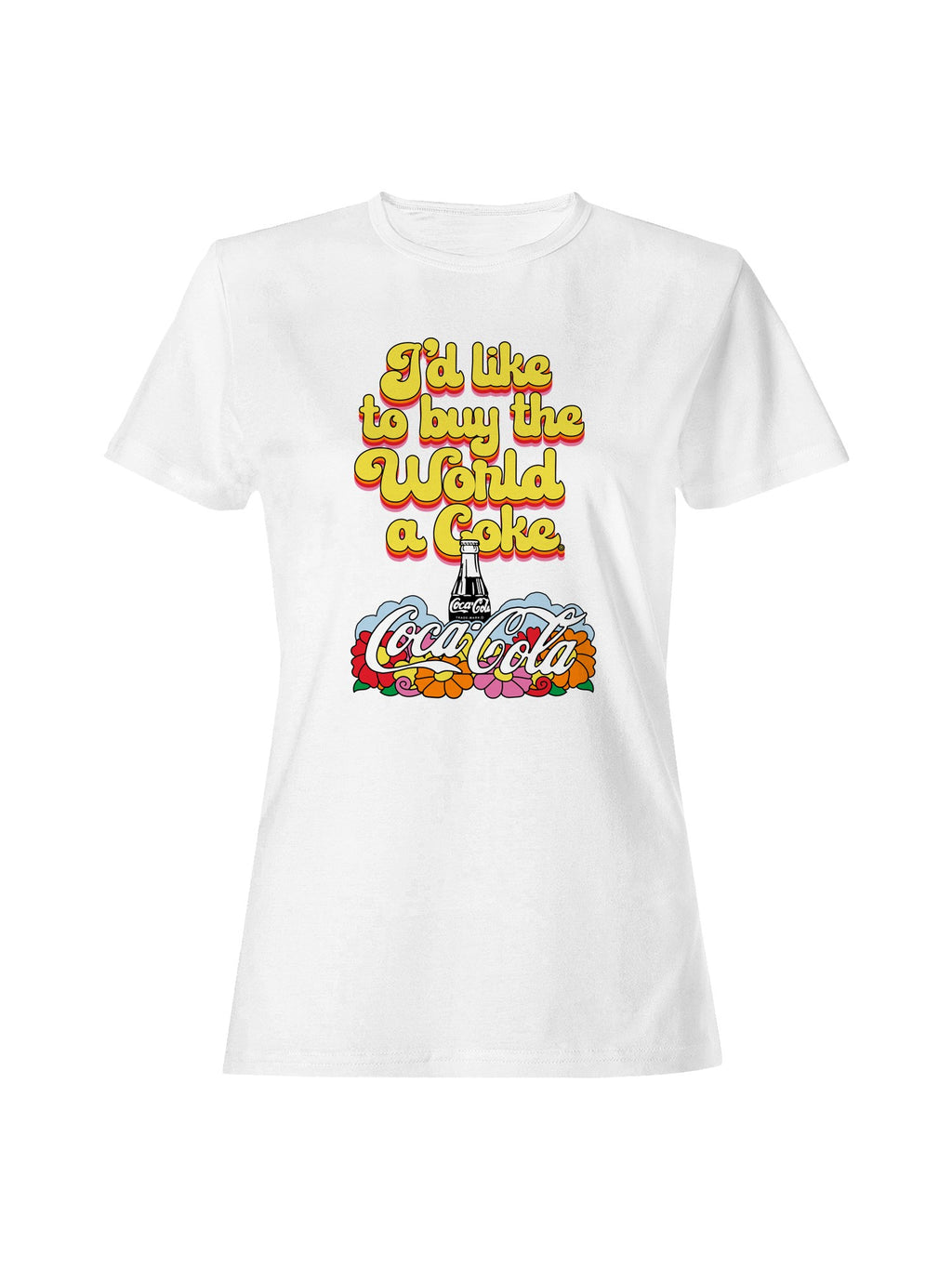 Officially Licensed Coca Cola Buy the World a Coke Retro Design Women's T-shirt