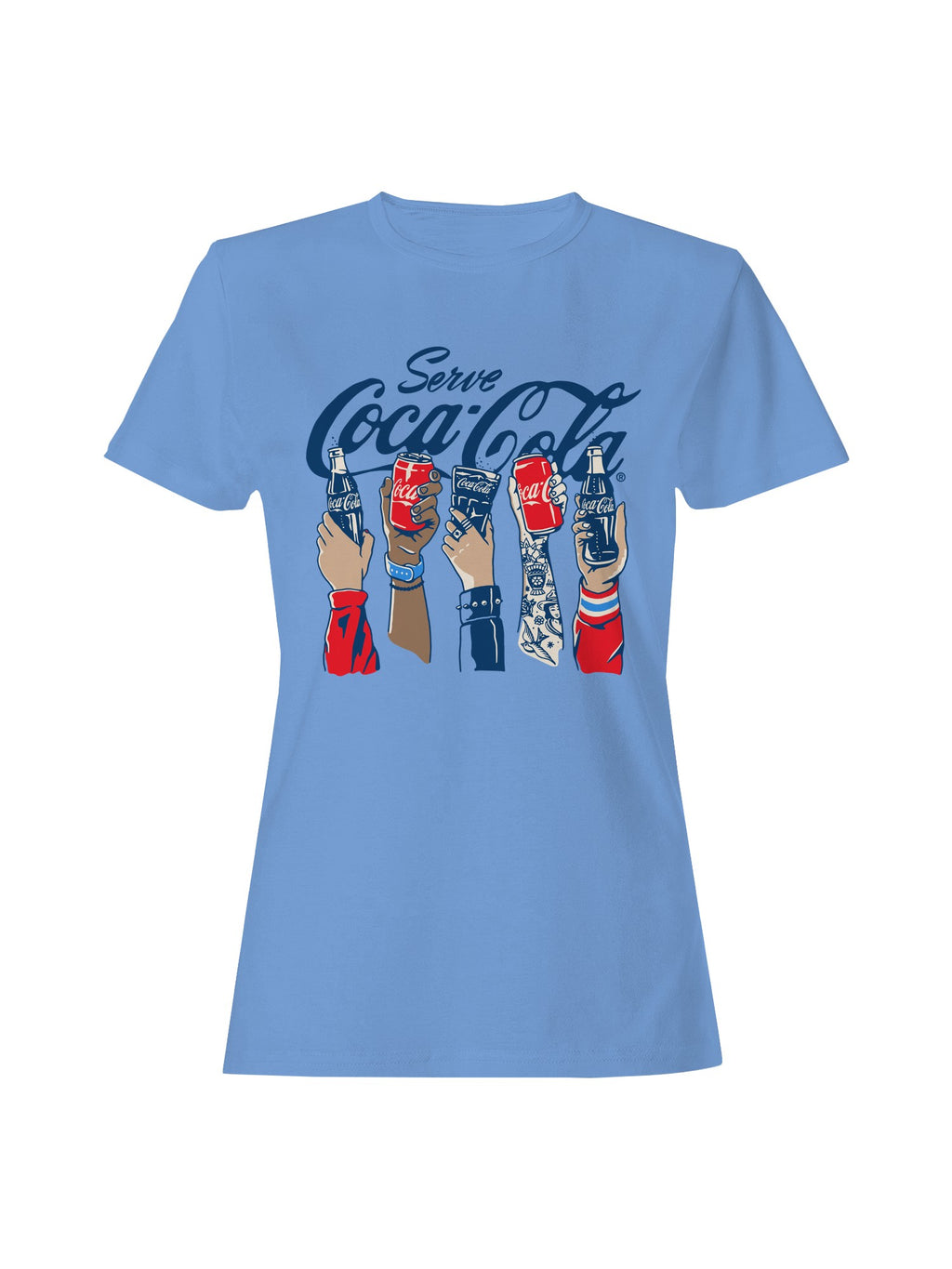 Officially Licensed Coca Cola Celebrate with Coca-Cola Artwork Women's T-shirt