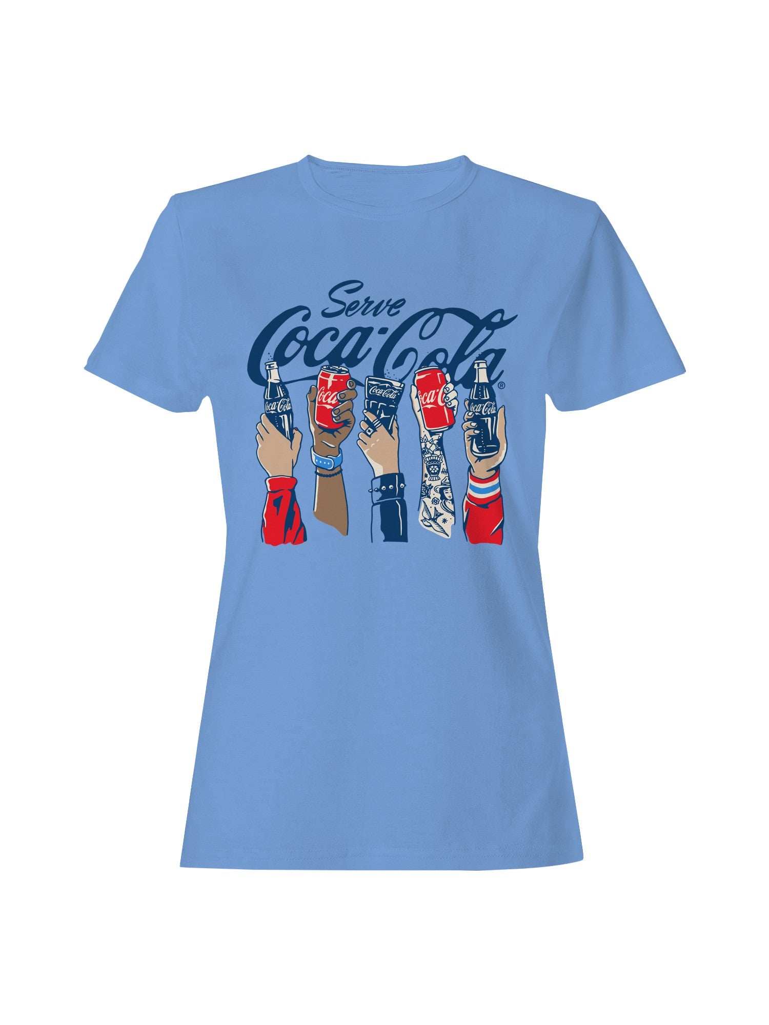 Officially Licensed Coca Cola Celebrate with Coca-Cola Artwork Women's T-shirt